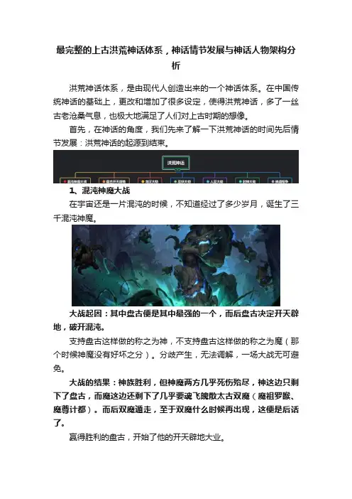 最完整的上古洪荒神话体系，神话情节发展与神话人物架构分析