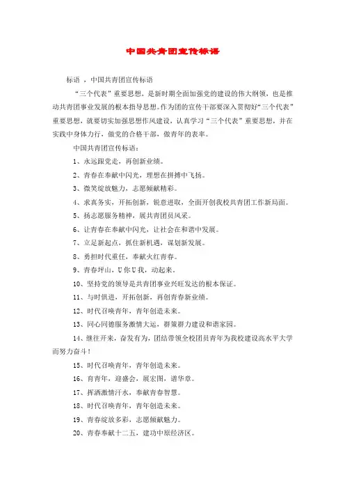 中国共青团宣传标语