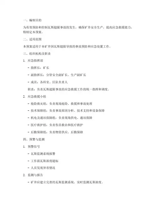 瓦斯超限应急预案及演练