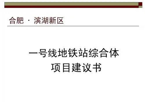 合肥滨湖新区地铁综合体项目建议书