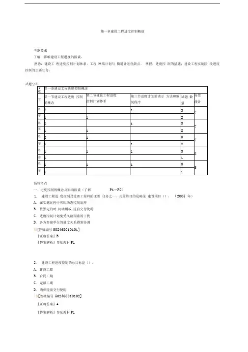 建设工程进度控制概述