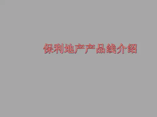 保利地产产品线介绍