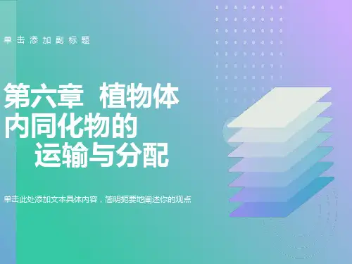植物体内同化物的运输与分配