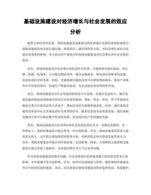 基础设施建设对经济增长与社会发展的效应分析