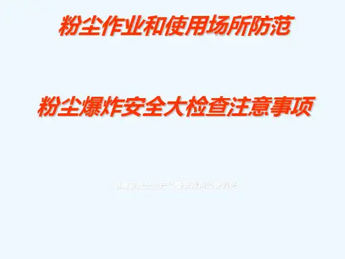 粉尘作业和使用场所防范粉尘爆炸安全大检查注意事项