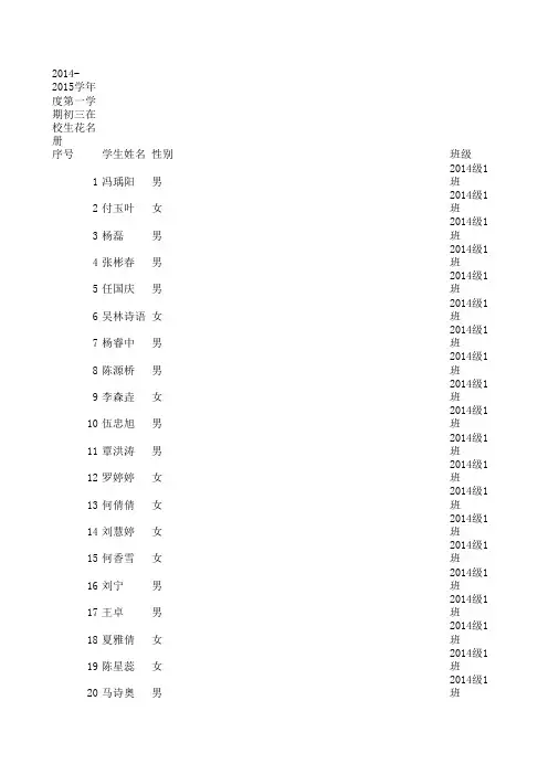 城关学生花名册
