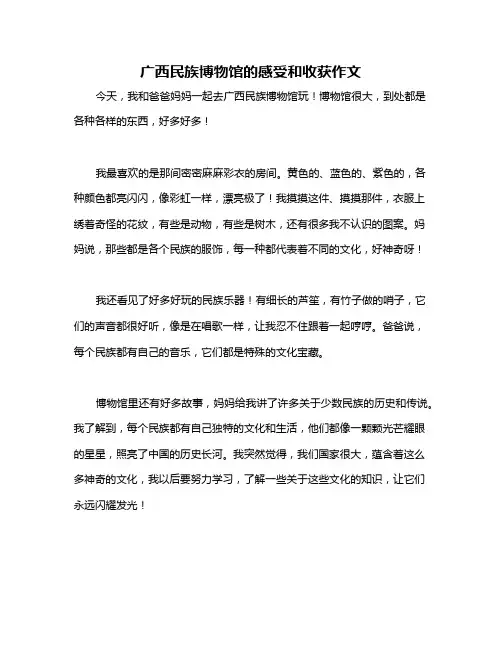 广西民族博物馆的感受和收获作文