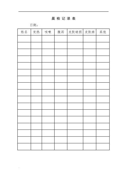 食堂食品安全管理制度及表格汇总