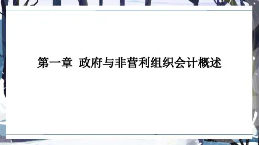 政府与非营利组织会计第1章 政府与非营利组织会计概述
