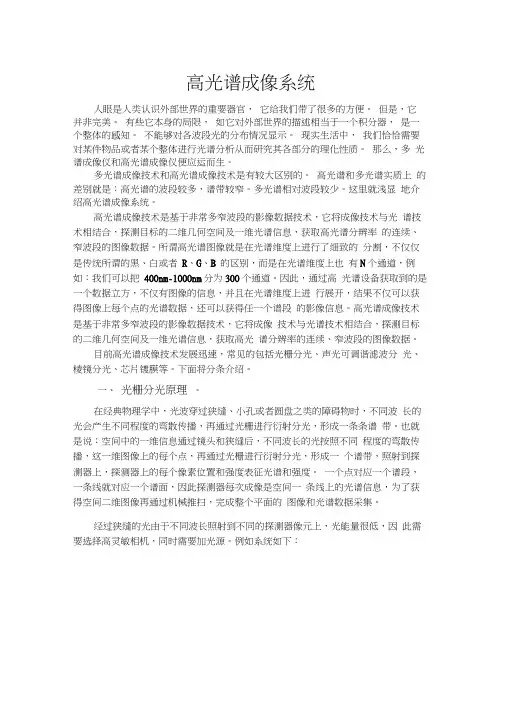 光学选修课结课论文：高光谱成像系统