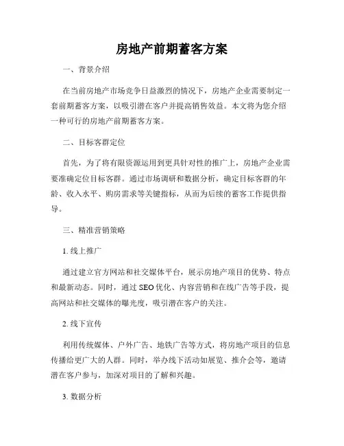 房地产前期蓄客方案