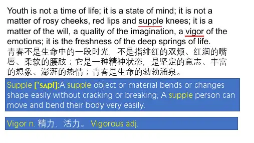 散文诗《Youth》(《青春》)语言点解析