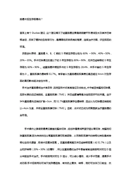 肠癌术后生存率高吗？