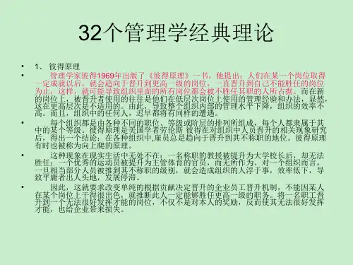 我最推崇的32个管理学经典理论