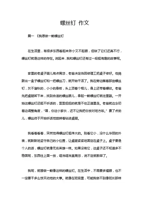 螺丝钉 作文