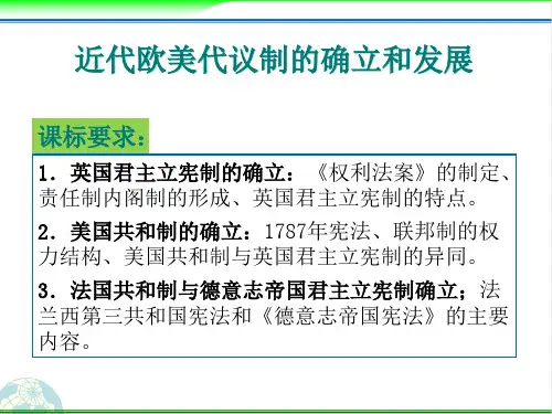 近代欧美代议制的确立和发展