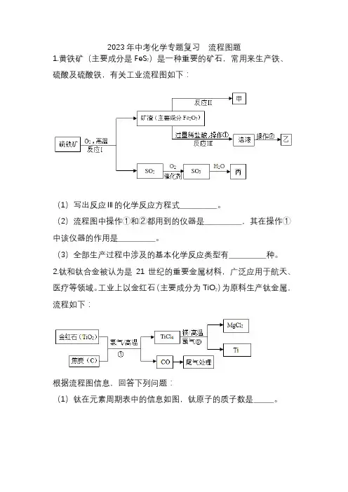 2023年中考化学专题复习 流程图题2