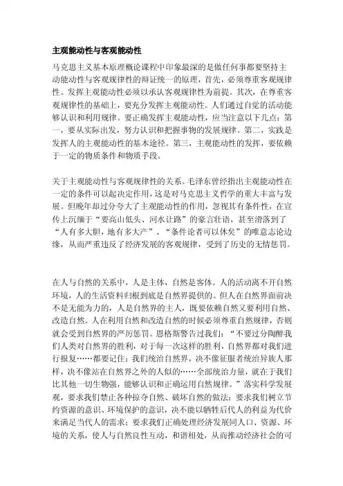 [论文]主观能动性与客观能动性