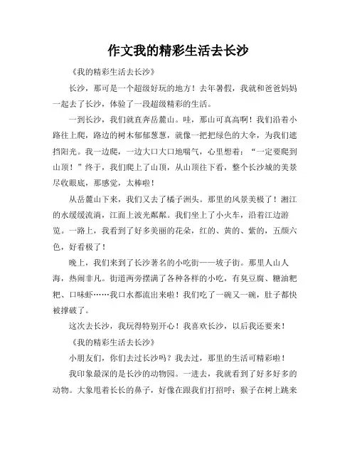 作文我的精彩生活去长沙