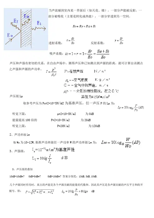 声学计算公式