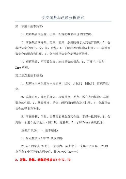 实变函数与泛函分析要点
