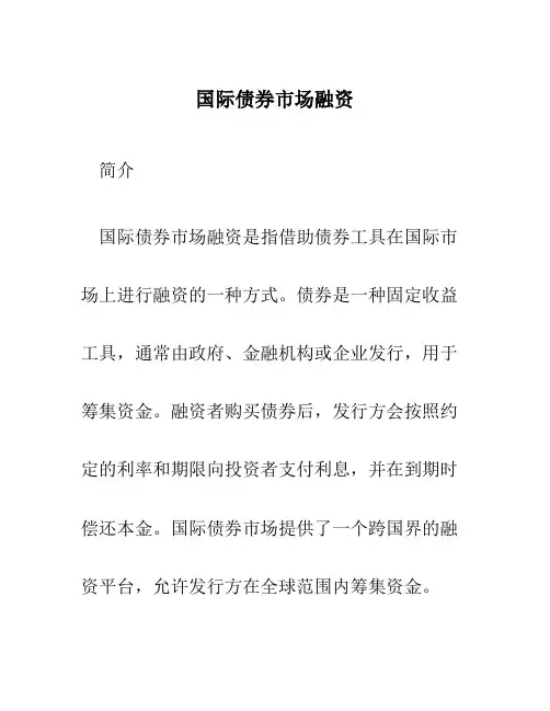 国际债券市场融资
