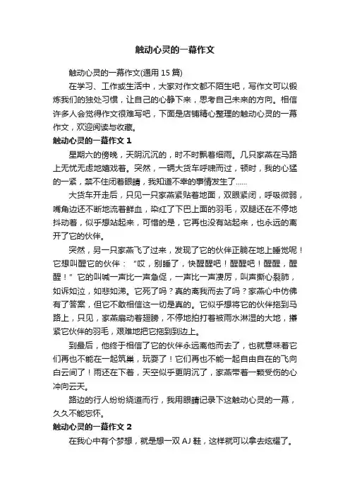 触动心灵的一幕作文