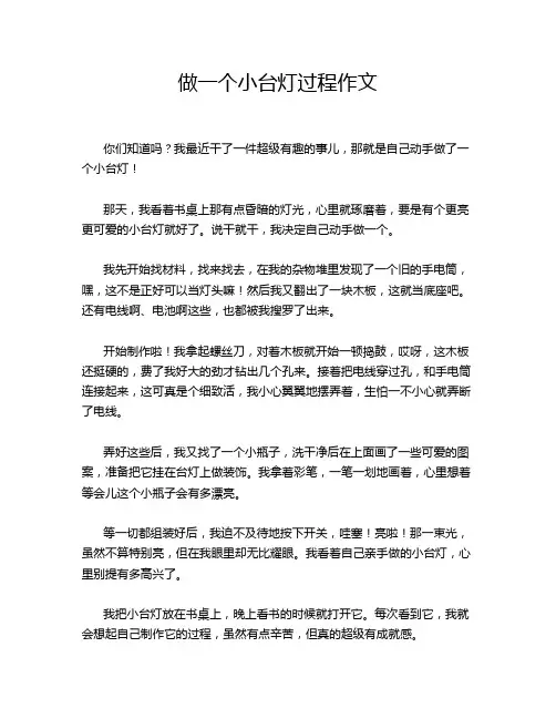 做一个小台灯过程作文
