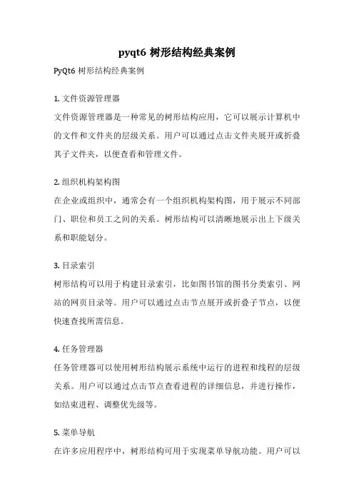 pyqt6树形结构经典案例