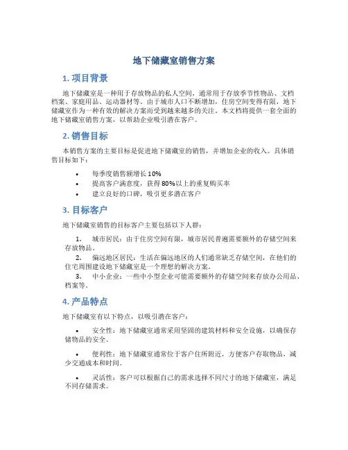 地下储藏室销售方案