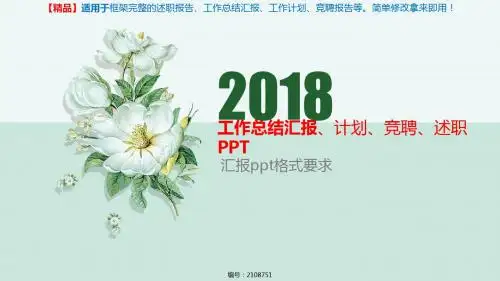 汇报ppt格式要求-2018最新优质PPT模板