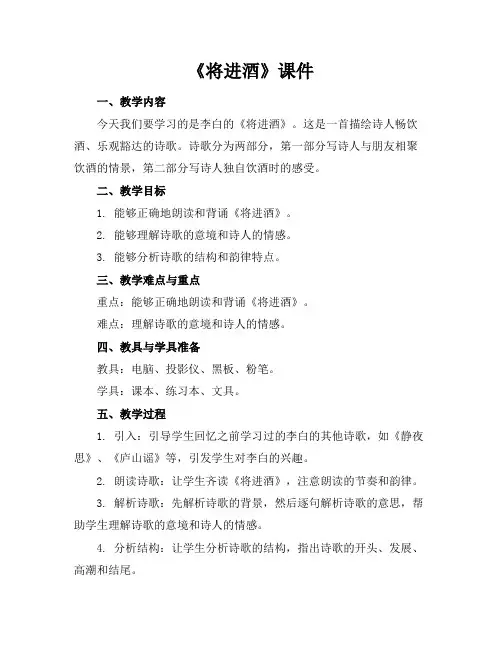 《将进酒》课件