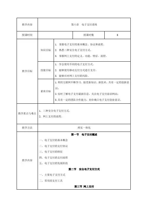电子商务安全与支付教案-电子支付系统教案