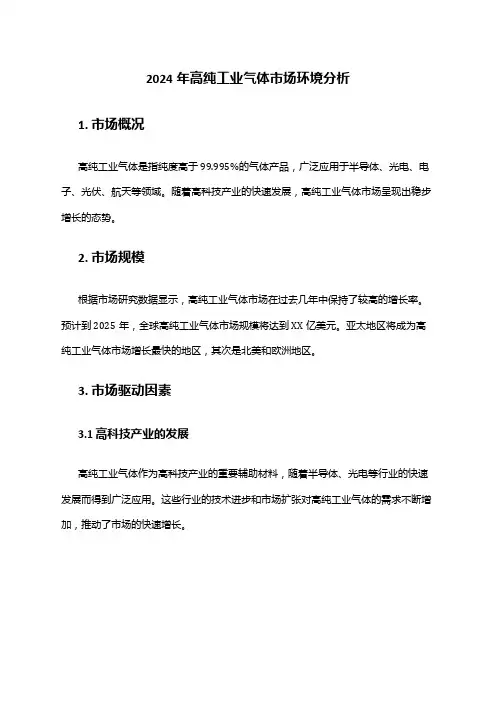 2024年高纯工业气体市场环境分析