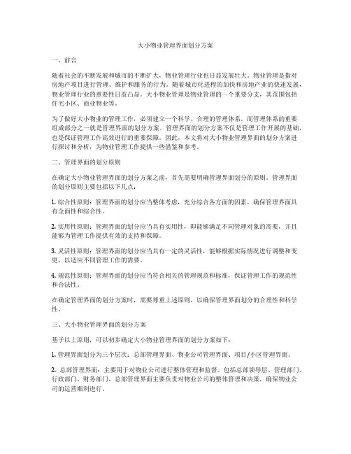 大小物业管理界面划分方案