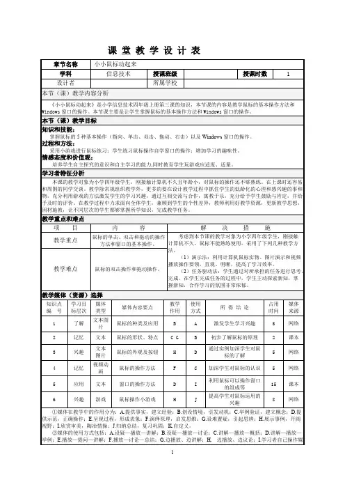 《小小鼠标动起来》课堂教学设计