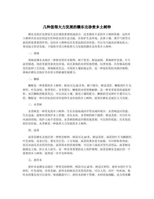 几种值得大力发展的赣东北珍贵乡土树种