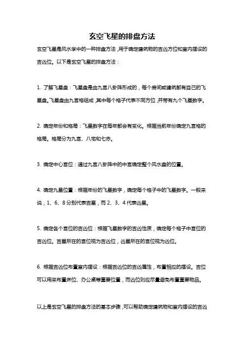玄空飞星的排盘方法