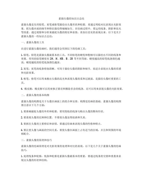 素描头像的知识点总结