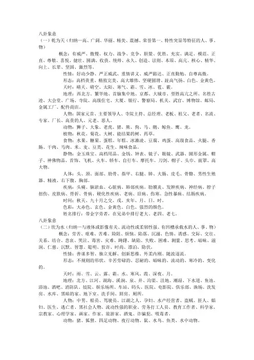 八卦万物象意