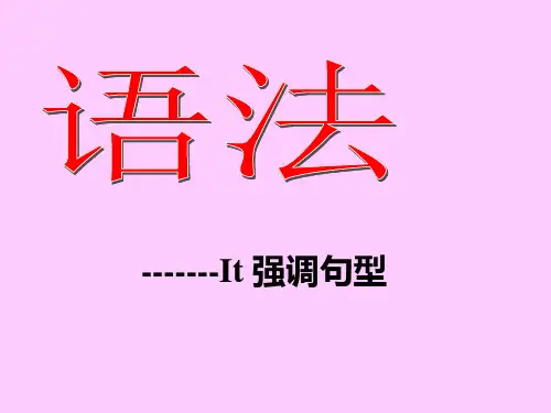It强调句 精讲版PPT课件