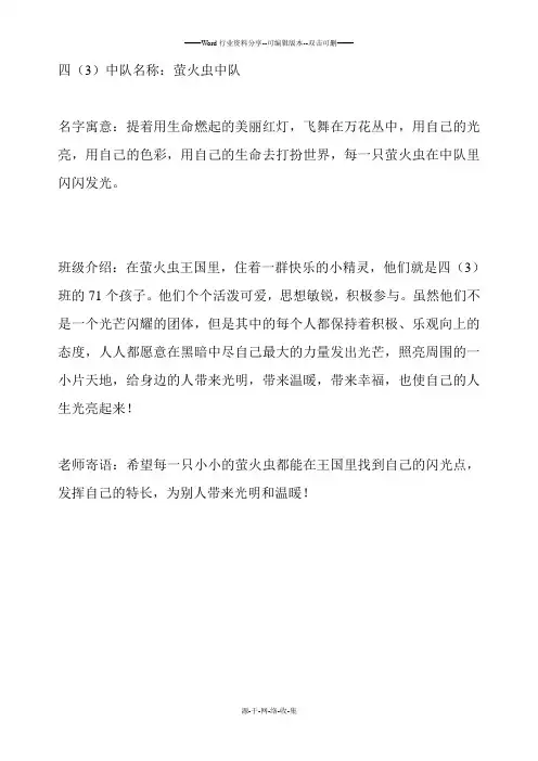 萤火虫中队