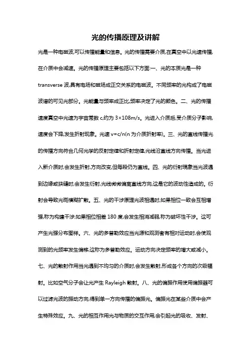 光的传播原理及讲解