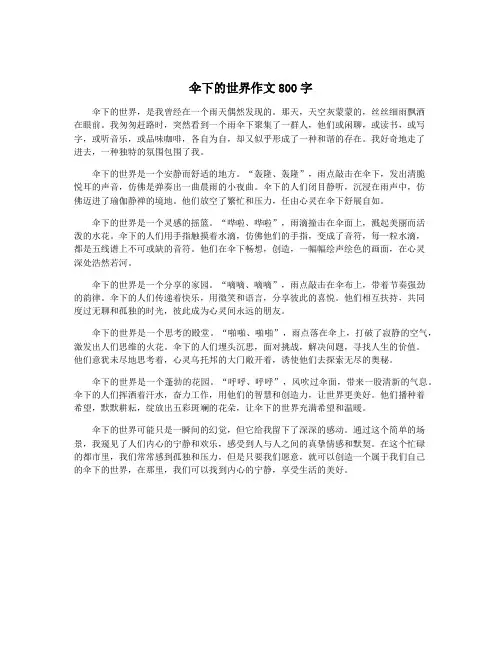 伞下的世界作文800字