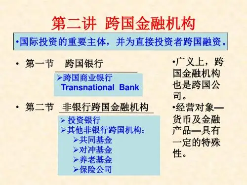 第4章2讲跨国金融机构.