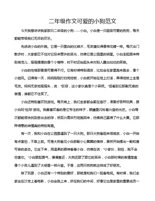 二年级作文可爱的小狗范文