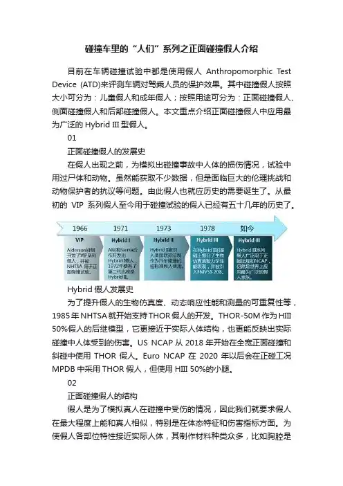 碰撞车里的“人们”系列之正面碰撞假人介绍