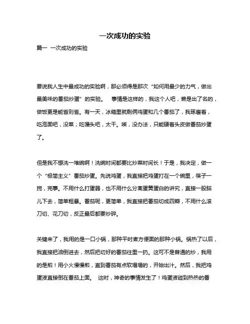 作文《一次成功的实验》