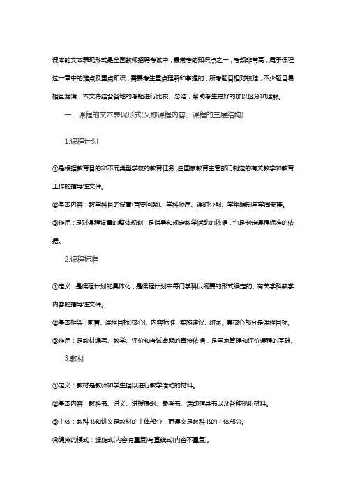 课程的文本表现形式