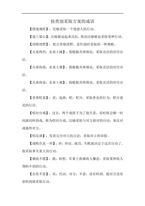 按类别采取方案的成语